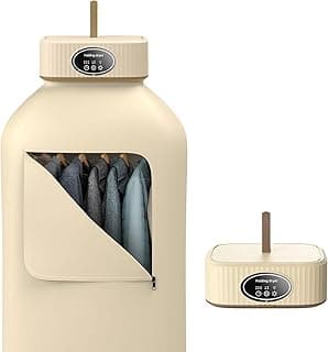 Portatif Çamaşır Kurutma Makinesi - Çift Modlu Hızlı Kıyafet Kurutma, Geniş Hazneli Kurutma Torbası, Zamanlayıcılı Kapanma, Giysiler İçin Kompakt Katlanabilir Elektrikli Kurutma Makinesi, Bej