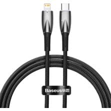 Baseus Glimmer Series 20W 100 cm Type-C To Lightning Şarj Kablosu Siyah