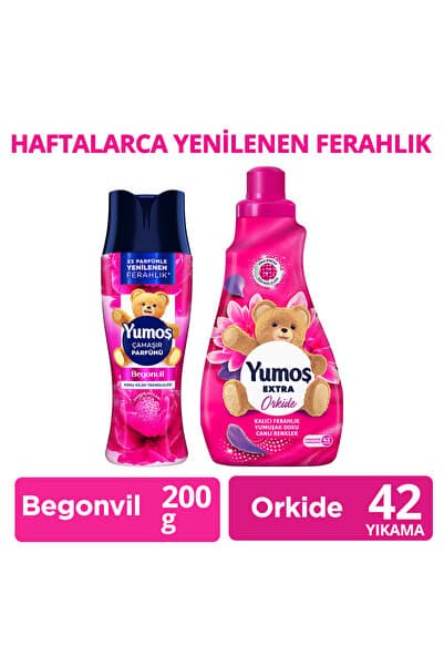 Çamaşır Parfümü Begonvil 200g x1 + Extra Konsantre Çamaşır Yumuşatıcı Orkide 1008 ml x1