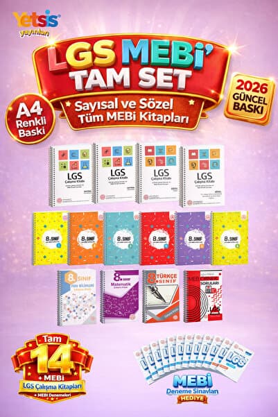 LGS için MEBİ Kitapları Çalışma Seti - Tam Set, Tüm Kitaplar Bir Arada, Güncel Renkli Baskılı Ciltli