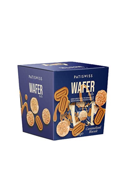 Wafer Krep Kırığı Kaplı ve Karamelize Bisküvi Kreması Dolgulu Gofret, 150G