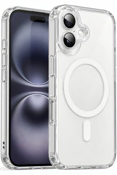 Fibaks iPhone 17 Magsafe Kılıf (Çizik Değil İç ve Dış Jelatinleri Sökünüz) Magsafe Wireless Kablosuz Şarj Destekli Arkası Sert Yanları Silikon Airbag Darbe Emici Kamera Korumalı Kapak