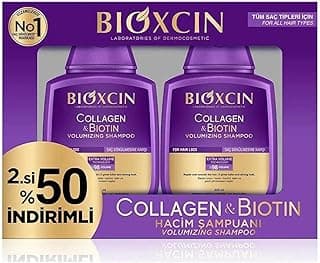 Bioxcin Collagen & Biotin Hacim Şampuanı, 300 ml, 2.si%50 İndirimli, Tüm Saç Tipleri İçin